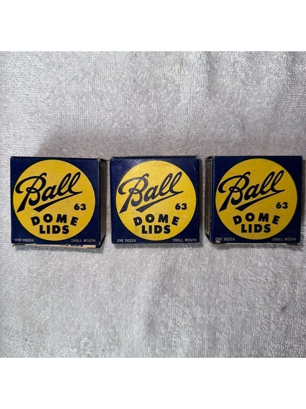 NOS Vintage Ball Dome Canning Lids Small Mouth Set Of 3 Boxes